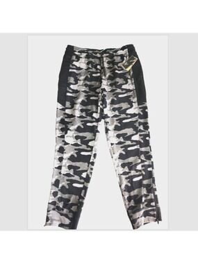 AND1 Jogging Pants Mens XL Black Camouflage Zippered Ankle Ribbed Side P…